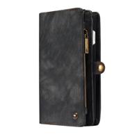iPhone 7 Plus & 8 Plus horizontaal TPU + PU leren CaseMe Flip Hoesje met afneembaar back cover, rits, foto frame en opbergruimte voor veel pinpassen & - thumbnail