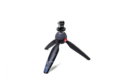Manfrotto MKPIXIEX-BK Pixi Treppiedi da Tavolo con Staffa ed Attacco per GoPro, Nero