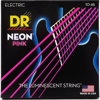DR Strings NPE-10 Hi-Def Neon Pink Medium 10-46 elektrische gitaarsnaren