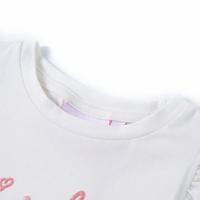 Kindershirt met ruches aan de mouwen glitterprint 116 ecru - thumbnail