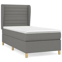 Boxspring met matras stof donkergrijs 90x190 cm - thumbnail