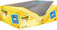 Post-it Notes, 100 vel, ft 76 x 127 mm, geel, pak van 16 blokken + 4 gratis - thumbnail