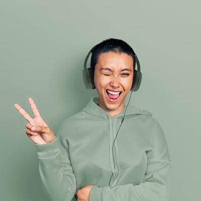 T'nB - Bedrade Supra-auditieve hoofdtelefoon, Foam Pads, Hoofdband Liner voor optimaal comfort, USB-C-kabel, ingebouwde bedieningselementen, microfoon - blauw