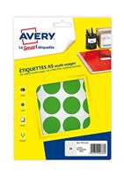 Avery PET30V ronde markeringsetiketten, diameter 30 mm, blister van 240 stuks, groen - thumbnail