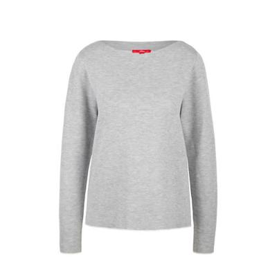 s.Oliver gemêleerde fijngebreide trui lichtgrijs