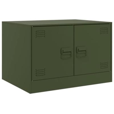 Salontafel 67x50x44 cm staal olijfgroen