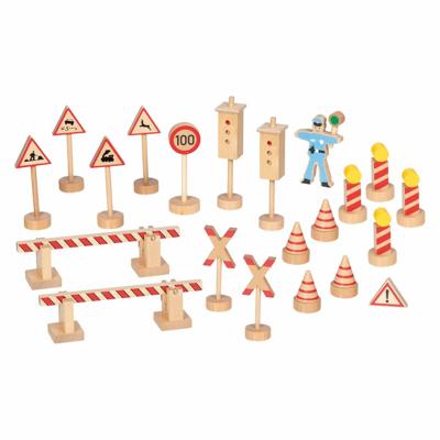 Goki houten verkeersborden set - 21dlg.
