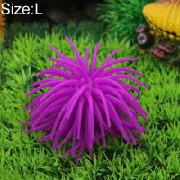 3 STKS aquarium artikelen decoratie TPR simulatie zee-egels bal koraal grootte: L diameter: 13cm (paars) - thumbnail