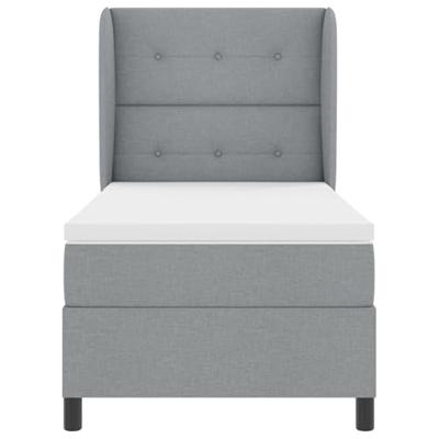 Boxspringbed met matras stof lichtgrijs 100x200 cm