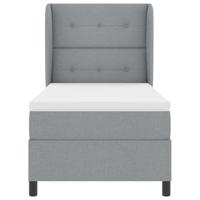 Boxspringbed met matras stof lichtgrijs 100x200 cm - thumbnail