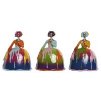 Decoratieve figuren Home ESPRIT Multicolour Dame 17 x 13 x 21 cm (3 Stuks) - thumbnail