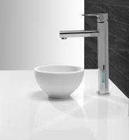 Wiesbaden Tessa waskom rond 20x11 cm solid surface mat wit - thumbnail