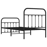 Bedframe met hoofd- en voeteneinde metaal zwart 90x190 cm - thumbnail