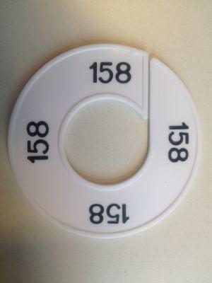 Maatring 9cm wit/zwart 158