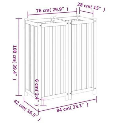 VidaXL Plantenbak met voering 84x42x100 cm massief acaciahout