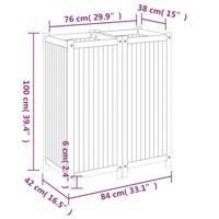 Plantenbak met voering 84x42x100 cm massief acaciahout - thumbnail
