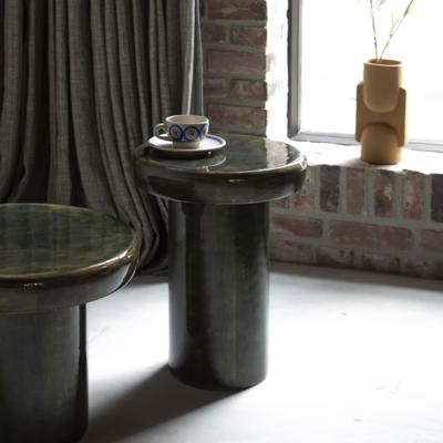 Dutchbone Ronde Bijzettafel 'Mush' Mangohout, 35cm