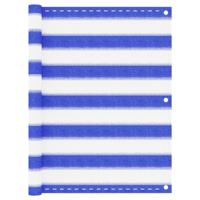 VidaXL Balkonscherm 75x400 cm hdpe blauw en wit - thumbnail