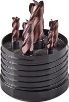 Promat/Tecwerk Schachtfrees-set | DIN 6527 L | d. 6/8/10/12/16 mm snedeaantal 4 | VHM TiAIN | 5-delig kunststofbox - 4000866361 - thumbnail