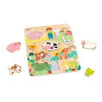 Classic World houten inlegpuzzel boerderij, 12st. - thumbnail