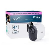Arlo Ultra 2 draadloze WiFi-beveiligingscamera voor buiten, 4K UHD, 180˚ kleurennachtzicht, sirene, bewegingsdetectie, 2-weg-audio, Smart Hub vereist, incl. proefp. Arlo Secure, 1 cam, wit - thumbnail