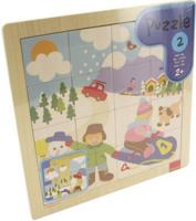 Goula puzzel winter hout 16 stukjes - thumbnail