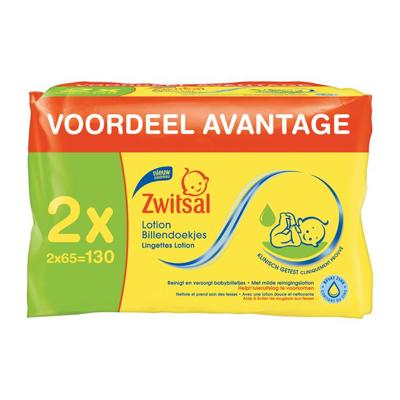 Zwitsal - Billendoekjes Lotion - 2x 65 stuks - thumbnail