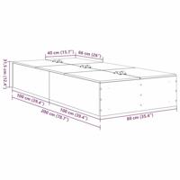 Bedframe met opslag Wit 200 x 80 x 31.5 cm Bewerkt hout - thumbnail