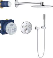 Grohe Grohtherm SmartControl doucheset rond met SmartBox hoofddouche, handdouche chroom en thermostaatkraan - thumbnail