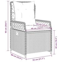 Tuinstoelen 2 st verstelbaar poly rattan zwart - thumbnail