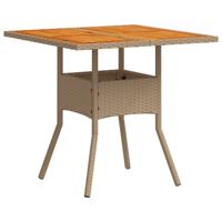 3-delige Tuinset met kussens poly rattan en acaciahout beige - thumbnail