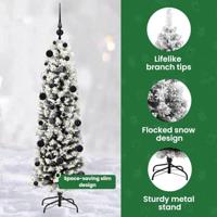 VidaXL Kunstkerstboom groen 150 cm pvc en staal en kunststof - thumbnail