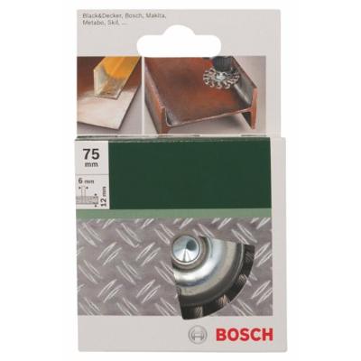 Bosch Accessories Schijfborstel voor boormachines - gevlochten draad, 75 mm Schacht-Ø 6 mm 2609256533 1 stuk(s)