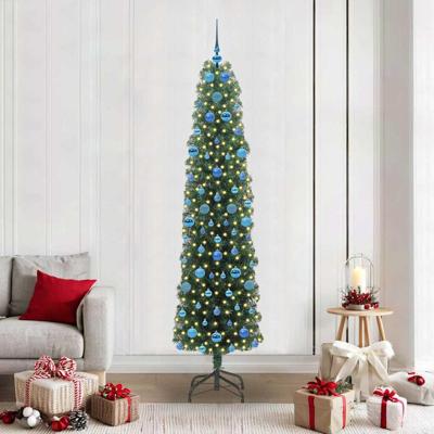 VidaXL Kunstkerstboom groen 210 cm pvc en staal en kunststof