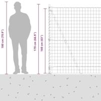 VidaXL Hek met paal grijs 1,6 x 10 m staal en pvc - thumbnail