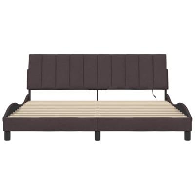 Bedframe zonder matras "Hanko" stof donkerbruin 180x200 cm