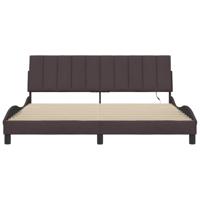 Bedframe zonder matras "Hanko" stof donkerbruin 180x200 cm - thumbnail