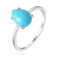 Elenza .925 Zilveren Ring met Turquoise Druppelvormige Steen-16mm - thumbnail