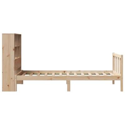 Bed met boekenkast zonder matras massief grenenhout 90x190 cm