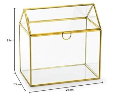 PartyDeko Glazen Enveloppendoos Goud