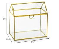 PartyDeko Glazen Enveloppendoos Goud - thumbnail