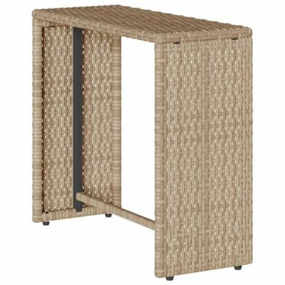 5-delige Tuinbankstel met kussens stapelbaar beige poly rattan