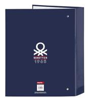 Ringmap Benetton Varsity Marineblauw A4 27 x 33 x 6 cm - thumbnail