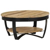 Salontafel 65x32 cm massief ruw mangohout - thumbnail