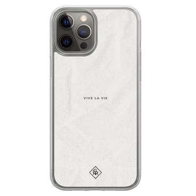 iPhone 12 (Pro) hybride hoesje - Vive la vie