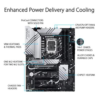 Asustek Computer PRIME Z790-P Moederbord Socket Intel LGA 1700 Vormfactor ATX Moederbord chipset Intel® Z790 Asustek Computer PRIME Z790-P Moederbord Socket Intel LGA 1700 Vormfactor ATX Moederbord chipset Intel® Z790