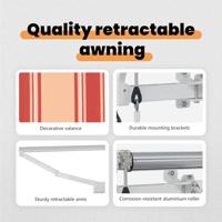 VidaXL Inklapbaar zonnescherm geel en oranje 300 x 250 cm stof - thumbnail