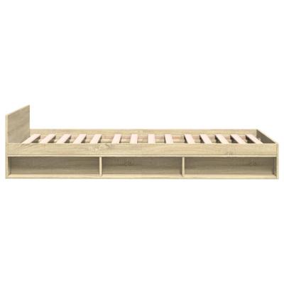 Bedframe met lade bewerkt hout sonoma eikenkleurig 75x190 cm