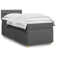 Boxspring met matras stof donkergrijs 80x200 cm - thumbnail