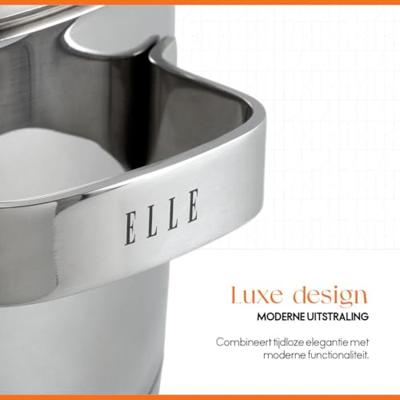 ELLE Gourmet Moderne Kookpan met Deksel - Ø 20 cm - RVS